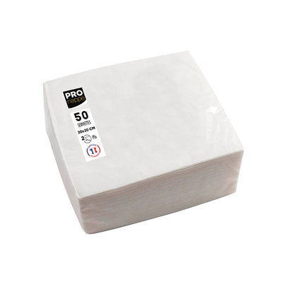 Artikelbild für PROnappe Servietten weiß 2-lagig 20,0 x 20,0 cm, 50 St., Artikelnummer 349599