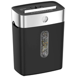 Artikelbild 1 für AKTION: HP OneShred 8CC Aktenvernichter mit Partikelschnitt P-4, 5 x 18 mm, bis 8 Blatt, schwarz, silber, Artikelnummer 539548
