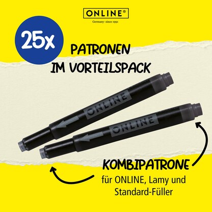Artikelbild 4 für ONLINE® Tintenpatronen für Füller Kombi schwarz, 25 St., Artikelnummer 617359