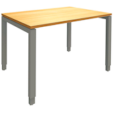 Artikelbild 1 für fm Sidney höhenverstellbarer Schreibtisch buche rechteckig, 4-Fuß-Gestell Quadratrohr silber 120,0 x 80,0 cm, Artikelnummer 269987