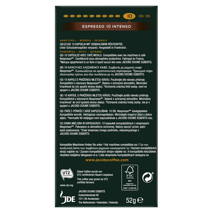 Artikelbild 4 für JACOBS ESPRESSO INTENSO Kaffeekapseln, Arabica- und Robustabohnen kräftig, 10 Stück, Artikelnummer 340972