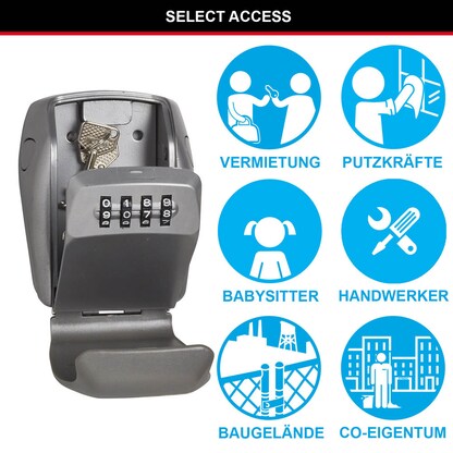 Artikelbild 5 für Master Lock® 5415EURD Schlüsseltresor silber, Zahlenschloss, 10,5 x 4,6 x 13,2 cm, 1 St., Artikelnummer 727554