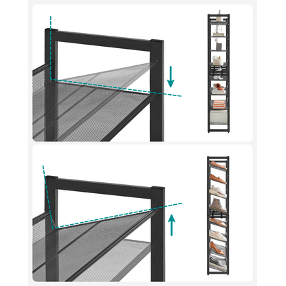 Artikelbild 6 für SONGMICS Schuhregal schwarz 92,5 x 30,7 x 163,5 cm, 1 St., Artikelnummer 262008