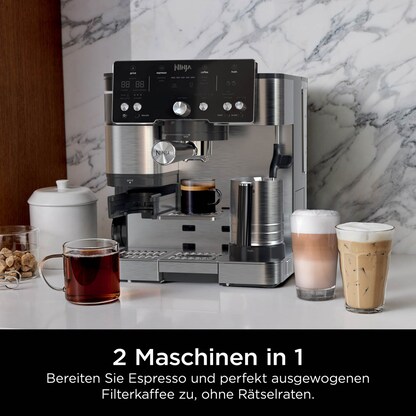 Artikelbild 3 für NINJA® Luxe Café Essential 2in1 Siebträgermaschine silber, Artikelnummer 518458