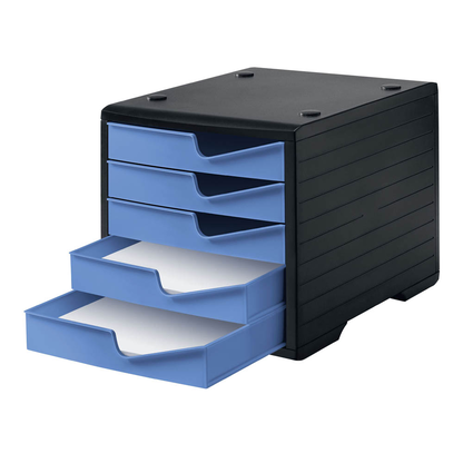 Artikelbild für styro Schubladenbox styroswingbox cornflower 275-8430.621, DIN A4 mit 5 Schubladen, 1 St., Artikelnummer 660284