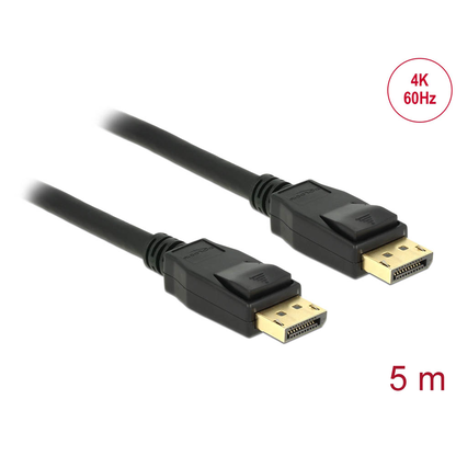 Artikelbild für DeLOCK DisplayPort 1.2 Kabel 4K 60 Hz 5,0 m schwarz, 1 St., Artikelnummer 894822