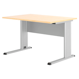 Artikelbild 1 für HAMMERBACHER Inader Schreibtisch ahorn rechteckig, C-Fuß-Gestell silber 120,0 x 80,0 cm, Artikelnummer 842031