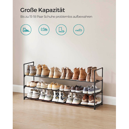 Artikelbild 6 für SONGMICS Schuhregal schwarz 116,0 x 30,0 x 55,0 cm, 1 St., Artikelnummer 261327