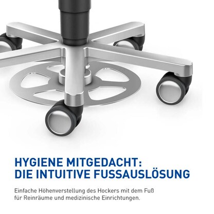 Artikelbild 2 für bimos Arbeitshocker Medical grau, schwarz Kunstleder, 1 St., Artikelnummer 424209