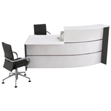 Artikelbild 1 für Kerkmann Empfangstheke BARI gebogen, weiß, anthrazit 231,0 x 122,5 x 112,0 cm, Artikelnummer 690425