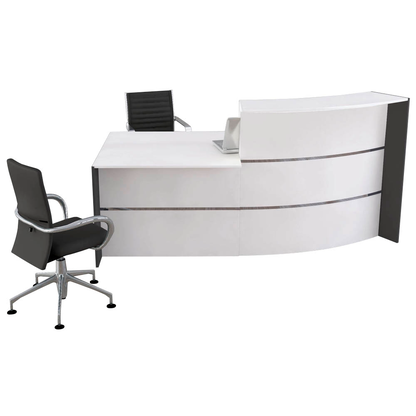 Artikelbild für Kerkmann Empfangstheke BARI gebogen, weiß, anthrazit 231,0 x 122,5 x 112,0 cm, Artikelnummer 690425