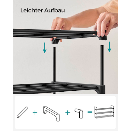 Artikelbild 8 für SONGMICS Schuhregal schwarz 92,0 x 30,0 x 55,0 cm, 1 St., Artikelnummer 260879