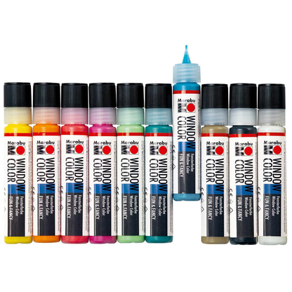 Artikelbild 2 für Marabu Lama Fenstermalfarben farbsortiert 10 leuchtende Farben à 25,0 ml, Artikelnummer 399947