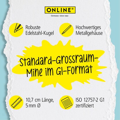 Artikelbild 3 für ONLINE® Kugelschreiberminen M blau, 2 St., Artikelnummer 404463
