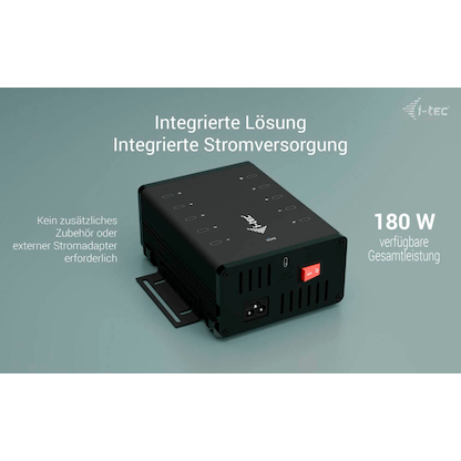 Artikelbild 10 für i-tec® USB-Hub USB-C/USB-A Metal Charging + data 10-fach schwarz, Artikelnummer 662688