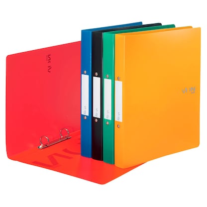 Artikelbild für VON LEITZ Ringbücher 2-Ringe 1x gelb, blau, rot, grün, schwarz 2,5 cm DIN A4, 5 St., Artikelnummer 635456