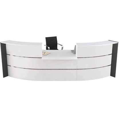 Artikelbild für Kerkmann Empfangstheke BARI gebogen, weiß, anthrazit 357,5 x 122,5 x 112,0 cm, Artikelnummer 690444
