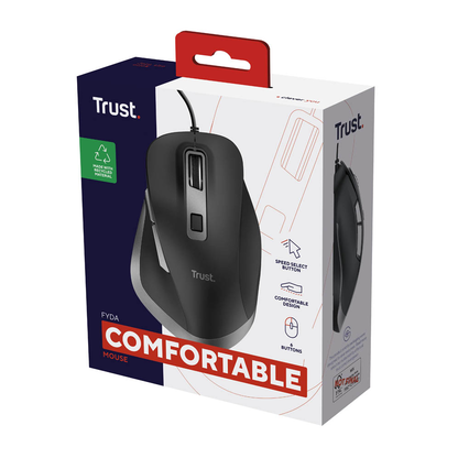 Artikelbild 7 für Trust Fyda Comfort Eco Maus ergonomisch kabelgebunden schwarz, silber, Artikelnummer 975393