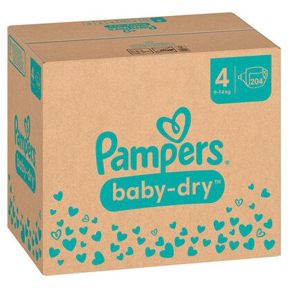 Artikelbild 2 für Pampers® Windeln baby-dry™ Monatsbox Gr. 4 (9-14 kg) für Babys und Kleinkinder, 204 St., Artikelnummer 272959
