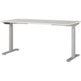 Artikelbild 1 für GERMANIA Agenda Office höhenverstellbarer Schreibtisch lichtgrau rechteckig, T-Fuß-Gestell silber 160,0 x 80,0 cm, Artikelnummer 385319