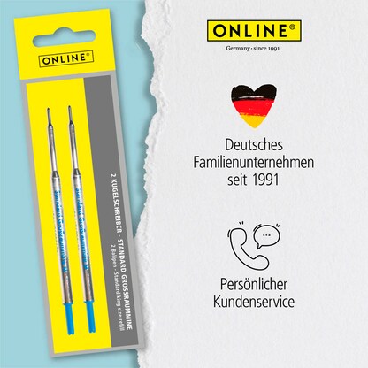 Artikelbild 5 für ONLINE® Kugelschreiberminen M blau, 2 St., Artikelnummer 404463