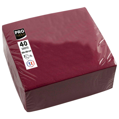 Artikelbild für PROnappe Servietten bordeaux 2-lagig 38,0 x 38,0 cm, 40 St., Artikelnummer 361818