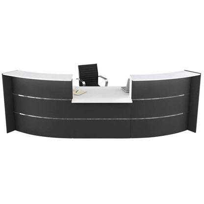 Artikelbild für Kerkmann Empfangstheke BARI gebogen, anthrazit, weiß 357,5 x 122,5 x 112,0 cm, Artikelnummer 690457