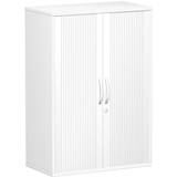 Artikelbild 1 für geramöbel Flex Rollladenschrank weiß, silber 2 Fachböden 80,0 x 42,5 x 118,2 cm, Artikelnummer 876305