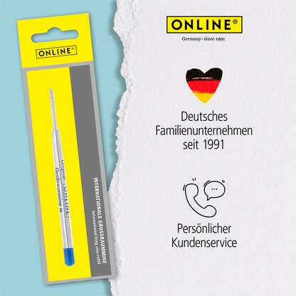 Artikelbild 6 für ONLINE® Kugelschreiberminen M blau, 1 St., Artikelnummer 404470