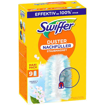 Artikelbild für Swiffer DUSTER REFILLS MAXI PACK Staubfangtücher Mikrofaser, 9 St., Artikelnummer 526428