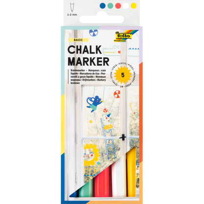 Artikelbild 3 für folia BASIC Kreidemarker farbsortiert 1,0 - 2,0 mm, 5 St., Artikelnummer 768418