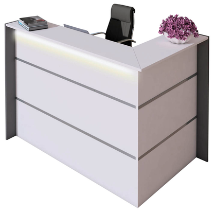 Artikelbild für Kerkmann Empfangstheke BARI L-Form, weiß, anthrazit 150,0 x 95,0 x 108,0 cm, Artikelnummer 690293