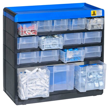 Artikelbild für Allit VarioPlus Kleinteilemagazin schwarz, blau 30,0 x 13,5 x 28,5 cm, 1 St., Artikelnummer 837664