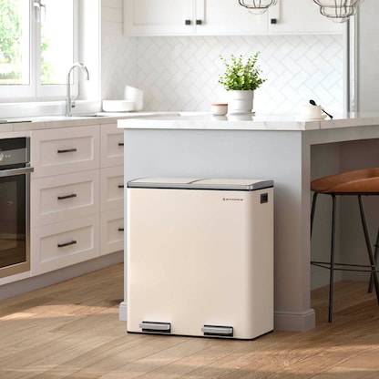 Artikelbild 5 für SONGMICS Mülltrenner 2x 30,0 l cremeweiß, 1 St., Artikelnummer 260978