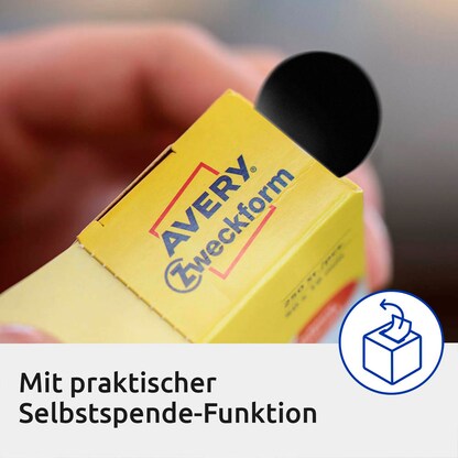 Artikelbild 2 für AVERY Zweckform Klebepunkte Schusspflaster schwarz Ø 19,0 mm, 1.000 St., Artikelnummer 321939