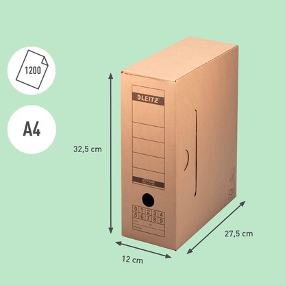 Artikelbild 2 für LEITZ Archivboxen braun 12,0 x 32,5 x 27,5 cm, 10 St., Artikelnummer 666081