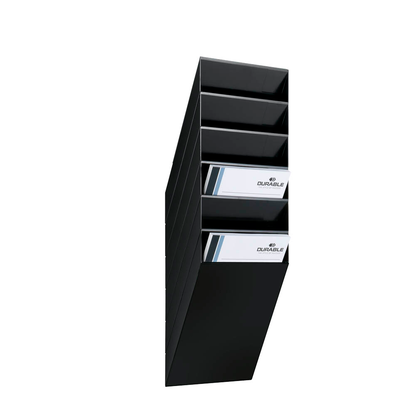 Artikelbild für DURABLE Wandprospekthalter FLEXIBOXX schwarz DIN A4 hoch 6 Fächern 24,0 x 13,5 x 69,0 cm, 1 St., Artikelnummer 350082