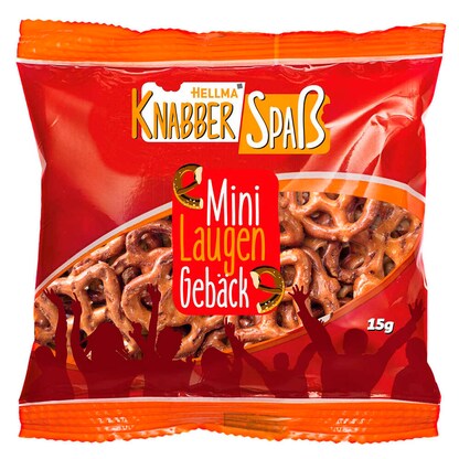 Artikelbild für HELLMA Knabberspaß Mini Laugengebäck Gebäck 15 g, 70 St., Artikelnummer 392381