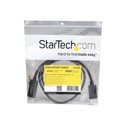 Artikelbild 3 für StarTech.com DisplayPort/HDMI Kabel DP2HDMM1MB 1,0 m schwarz, 1 St., Artikelnummer 964522