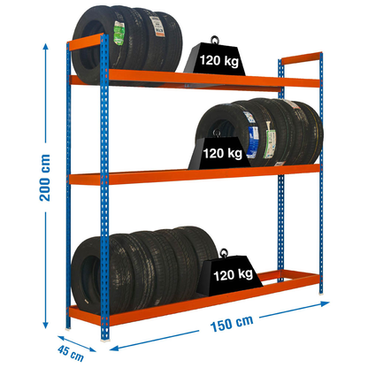 Artikelbild 2 für Simonrack Reifenregal AUTOFORTE 8435104947449 blau, orange 150,0 x 45,0 x 200,0 cm, Artikelnummer 358939
