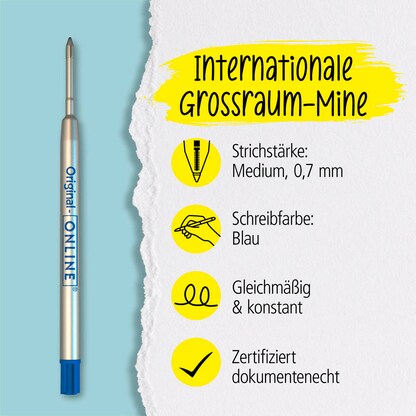 Artikelbild 7 für ONLINE® Kugelschreiberminen M blau, 1 St., Artikelnummer 404470