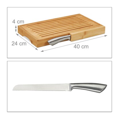 Artikelbild 5 für relaxdays Schneidebrett Natur 40,0 x 24,0 cm 2-tlg., 1 Set, Artikelnummer 361404