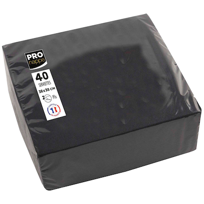 Artikelbild für PROnappe Servietten schwarz 2-lagig 38,0 x 38,0 cm, 40 St., Artikelnummer 361909