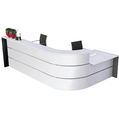 Artikelbild für Kerkmann Empfangstheke BARI L-Form, weiß, anthrazit 370,0 x 200,0 x 112,0 cm, Artikelnummer 690533