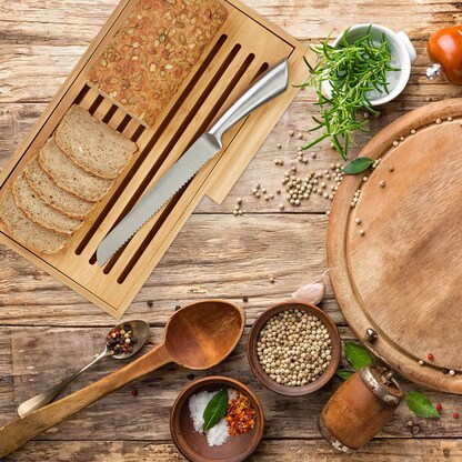 Artikelbild 6 für relaxdays Schneidebrett Natur 40,0 x 24,0 cm 2-tlg., 1 Set, Artikelnummer 361404