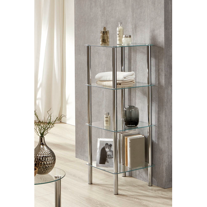 Artikelbild 2 für HAKU Möbel Badregal 90240 silber 39,0 x 39,0 x 107,0 cm, Artikelnummer 558401