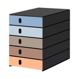 Artikelbild 1 für styro Schubladenbox styroval pro Emotions Beach blau, braun, orange 14-8000.BE, DIN A4 mit 5 Schubladen, 1 St., Artikelnummer 660573