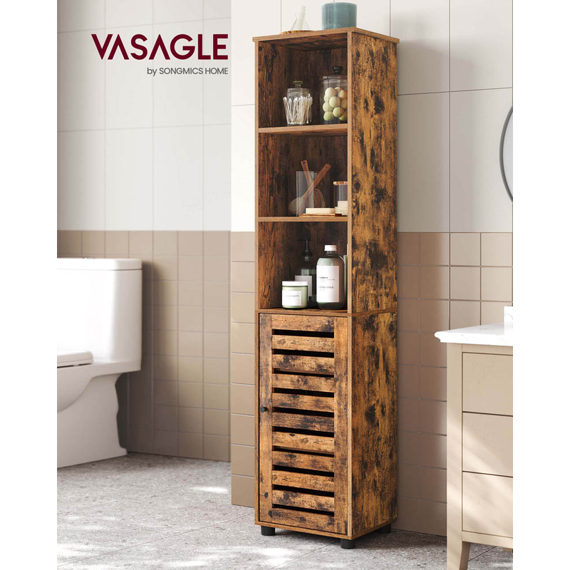 VASAGLE Badschrank braun 40,0 x 30,0 x 167,0 cm ++ büroplus