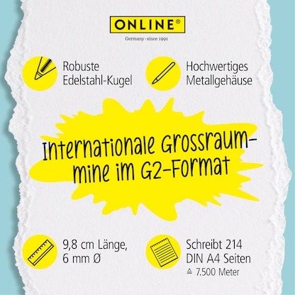 Artikelbild 5 für ONLINE® Kugelschreiberminen M blau, 6 St., Artikelnummer 238347