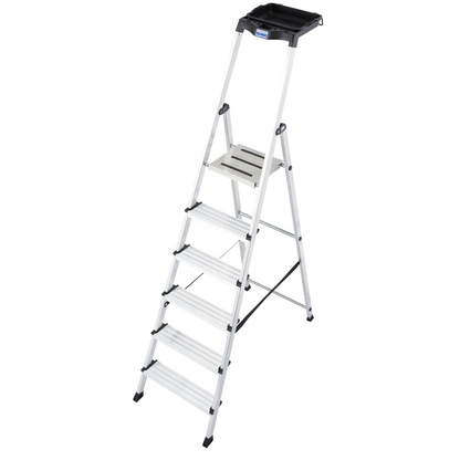 Artikelbild für KRAUSE Stehleiter einseitig MONTO Secury mit Multi-Grip silber 6 Stufen, H: 210,0 cm, Artikelnummer 568941